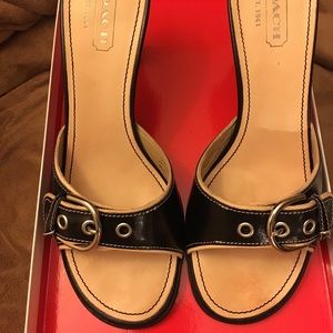 Coach Black Patent Leather Mules / Size 8